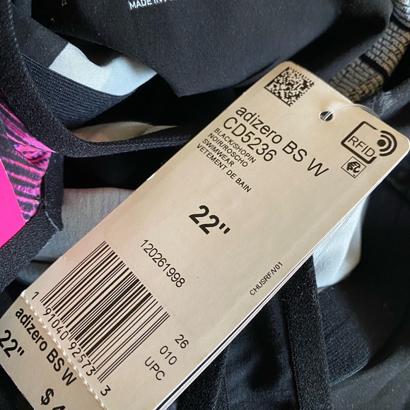 Adidas Adizero XVIII Breastroke Pro Swimwear 22” Black/Shock Pink Open Back $469 - Picture 2 of 14